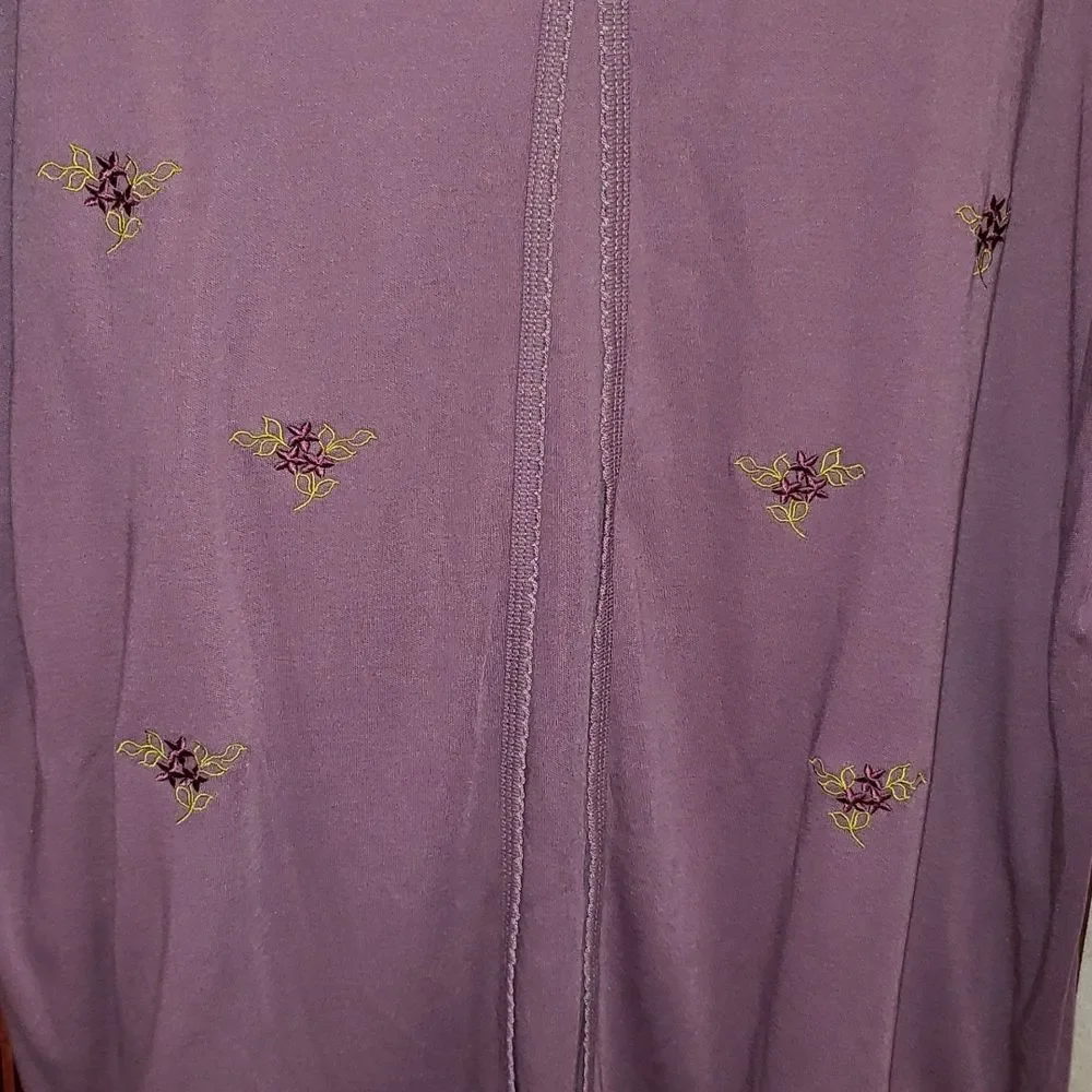 Only Necessaties Purple Embroidered Floral Sweater